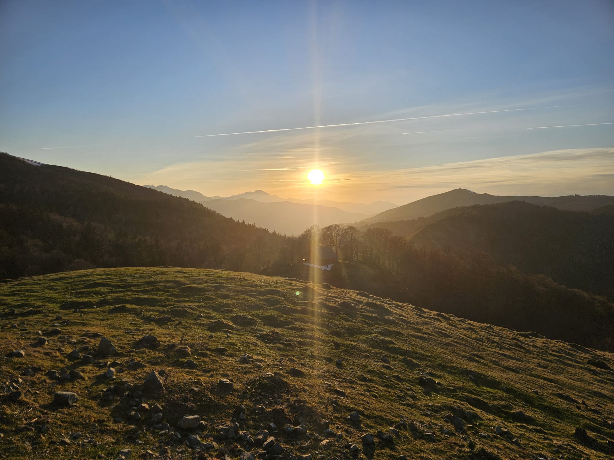 Coucher de soleil sur les crêtes du Béarn